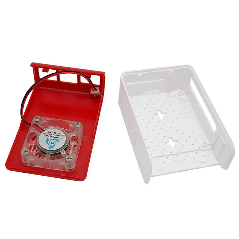Raspberry Pi 4 Model B LED Case with Fan Kit Raspberry pi White and Red Case