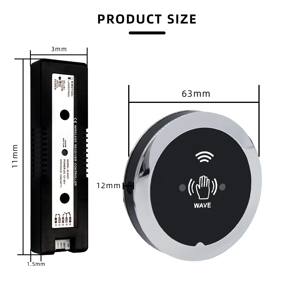 Imagem -02 - Botão de Saída sem Fio para o Sistema de Controle de Acesso Não nc Porta de Controle de Acesso Porta de Saída Automática sem Interruptor de Toque