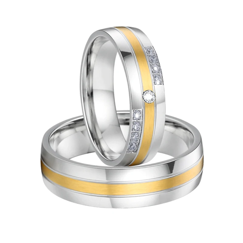 High Quality Wedding Bands Rings For Couples Men And Women Lovers Alliance Titanium Jewelry Ring Anniversary Velentine Gift