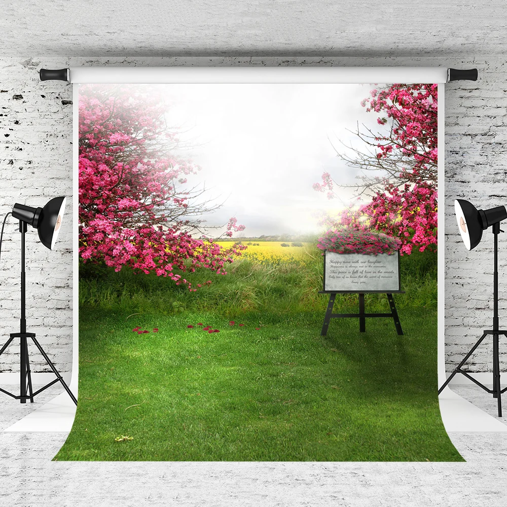 VinylBDS 200X300CM Forest Wedding Photography Background Flowers Photo Background Green Lawn Studio Backdrop Glass