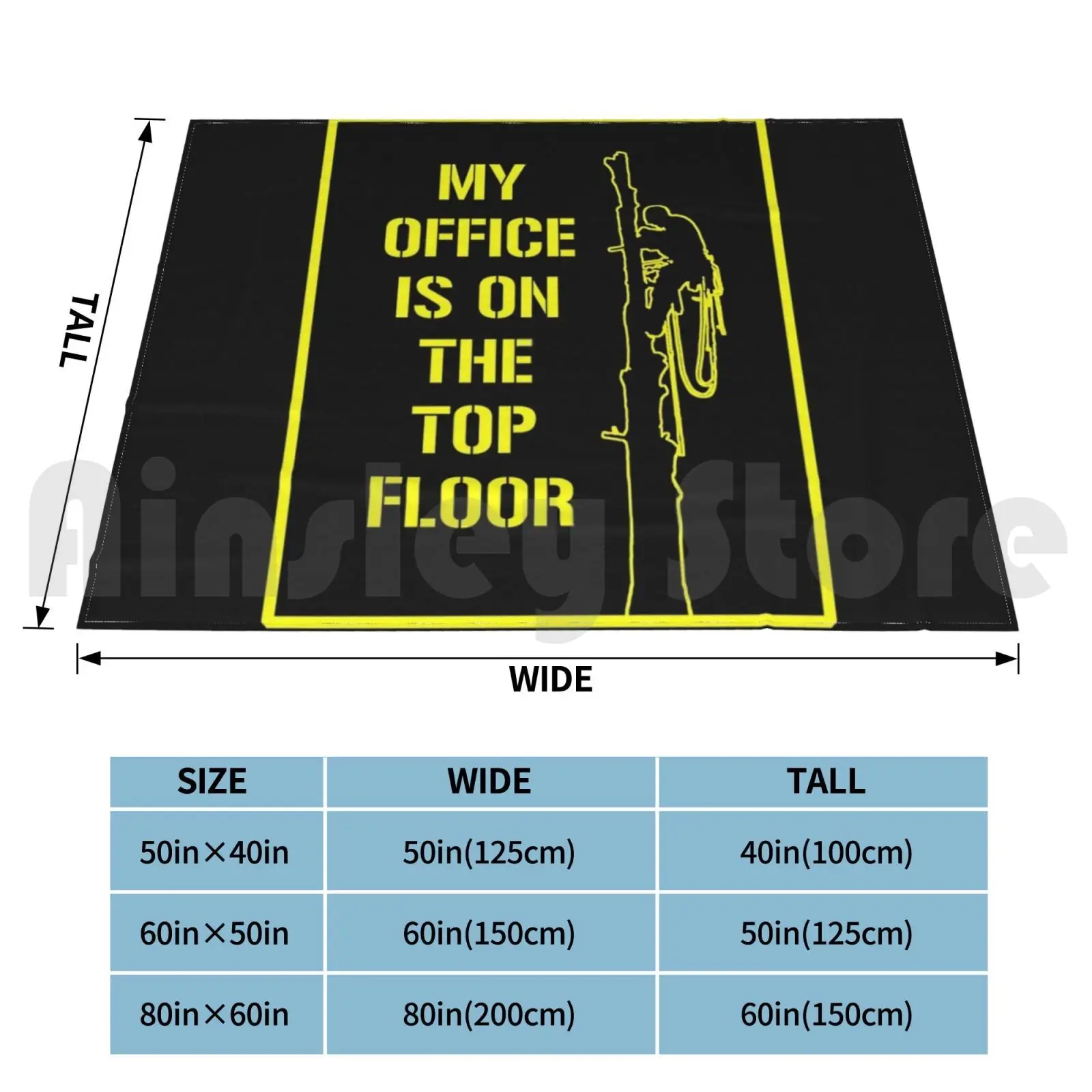 Arborist Design : My Office Is On The Top Floor Yellow Blanket For Sofa Bed Travel Arborist Tree Worker Yellow