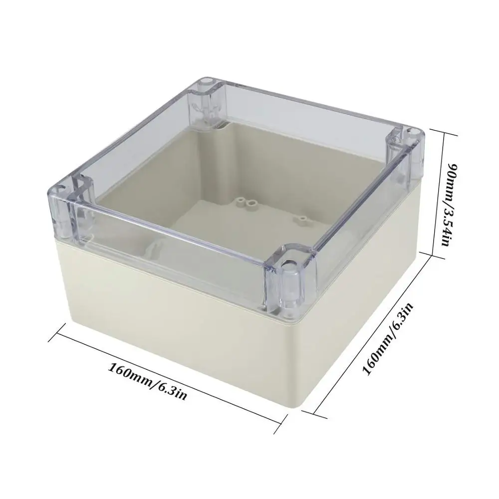 ABS Plastic Junction Box Dustproof Waterproof IP65 Electrical Enclosure Universal Project Enclosure PC Transparent clear cover
