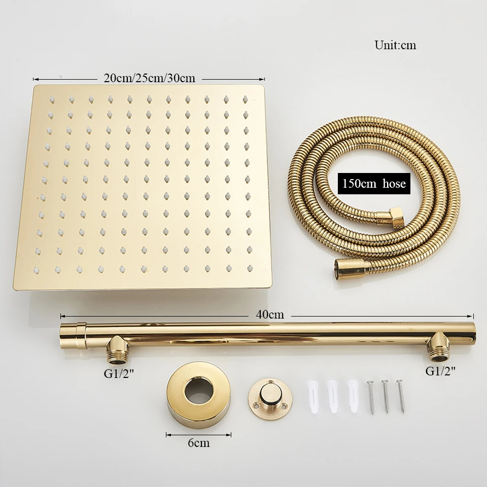 Goud/Zwart/Chroom Badkamer Top Douchekop 8 