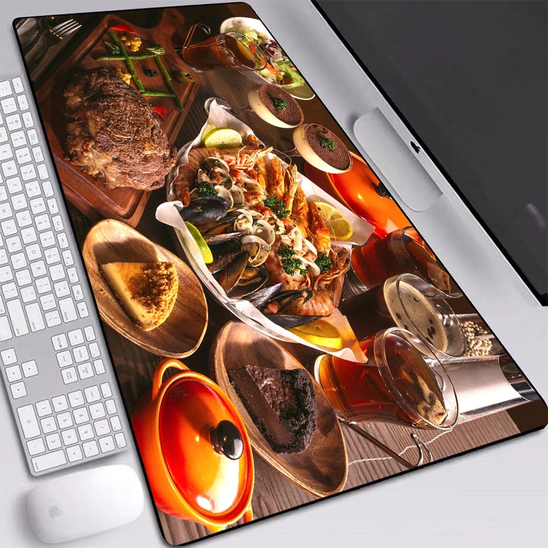 

Gaming Mouse Pad Extended Large Food Printed Desk Mats Softy Natural Rubber Mouse Pad Accurate-control 900x400/600x300/700x300mm