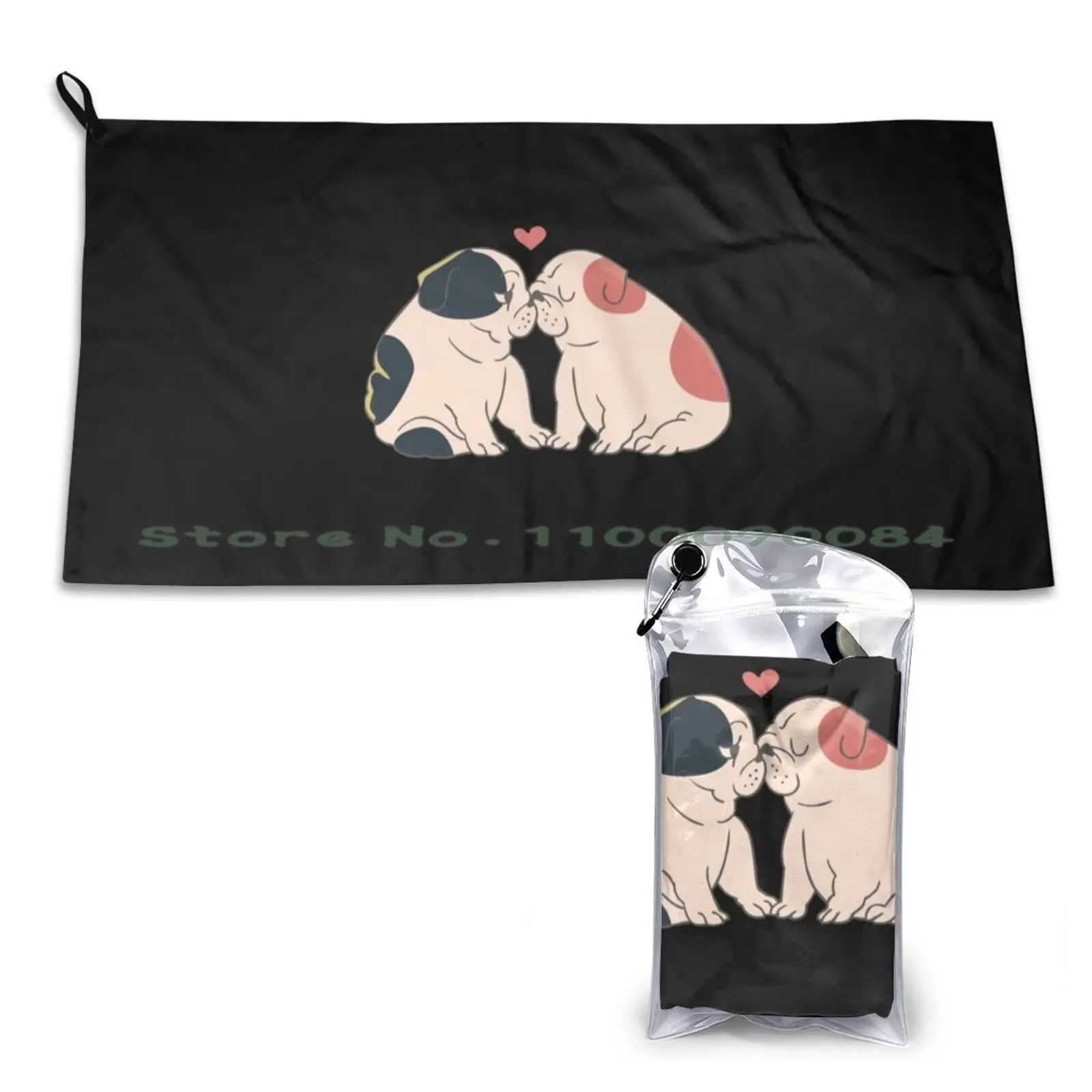 English Bulldog Kisses | Bulldog T Shirt | Bulldog Phonecase | Bulldog Gift Quick Dry Towel Gym Sports Bath Portable Riders