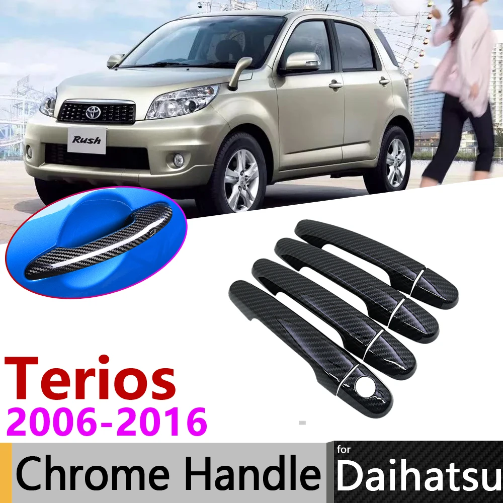 

Black Carbon Fiber Door Handle Cover for Daihatsu Terios Bego Eco Wild J200 F400 2006~2016 Car Accessories Stickers Trim Set