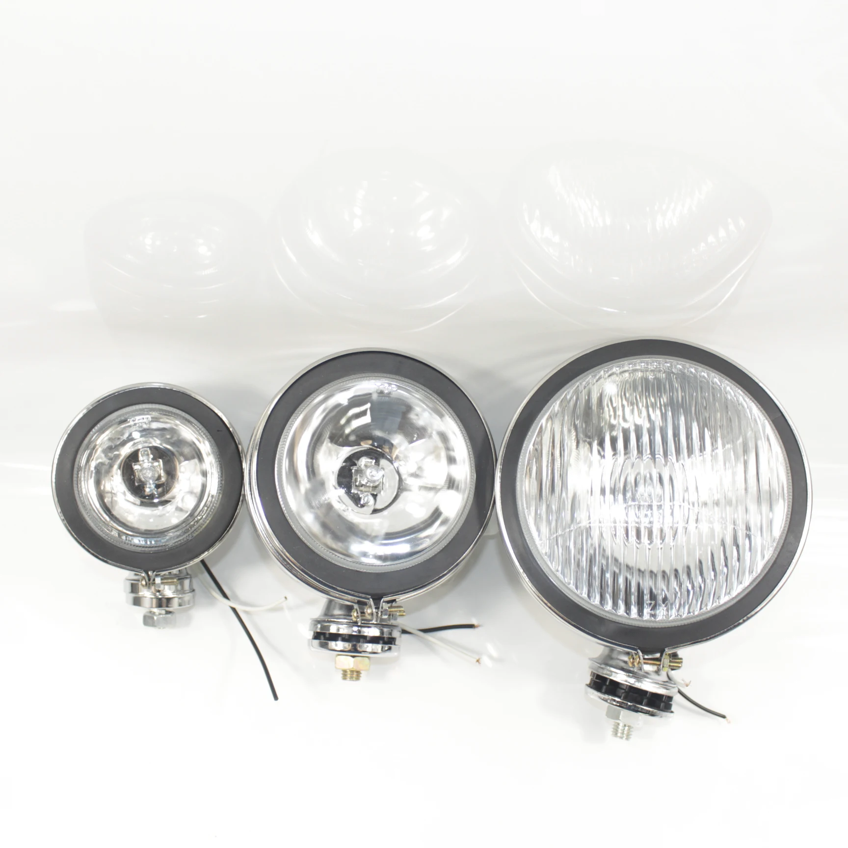 1× CHROME WHITE ANGEL EYE HALOGEN SPOT LIGHT FOG CAR SPOT LIGHTS 4x4 JEEP