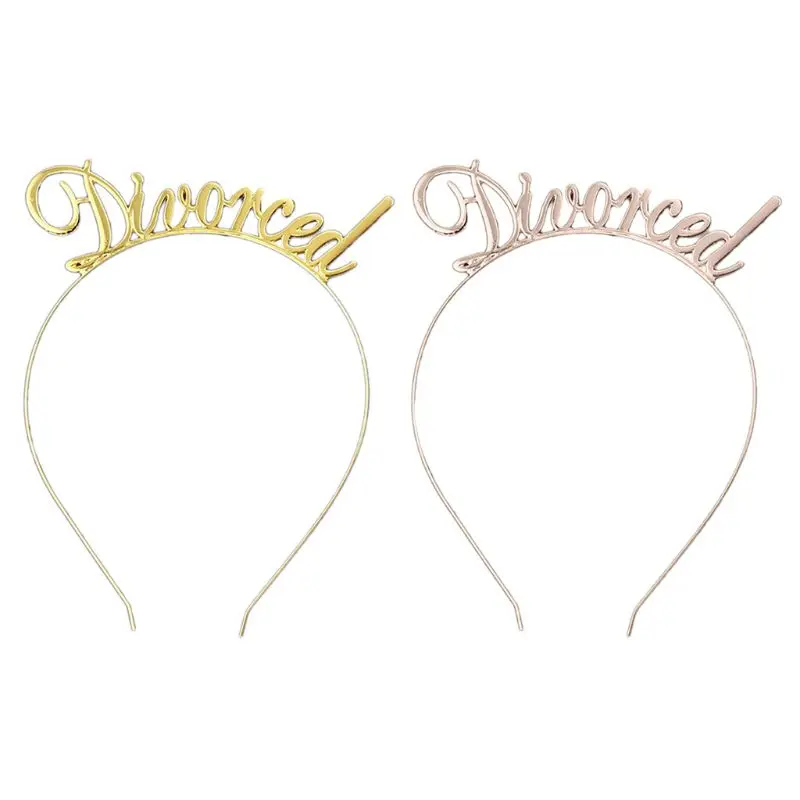 Diadema de Metal para mujer, diadema divertida con letras y Tiara para el pelo, regalo de rotura, novedad