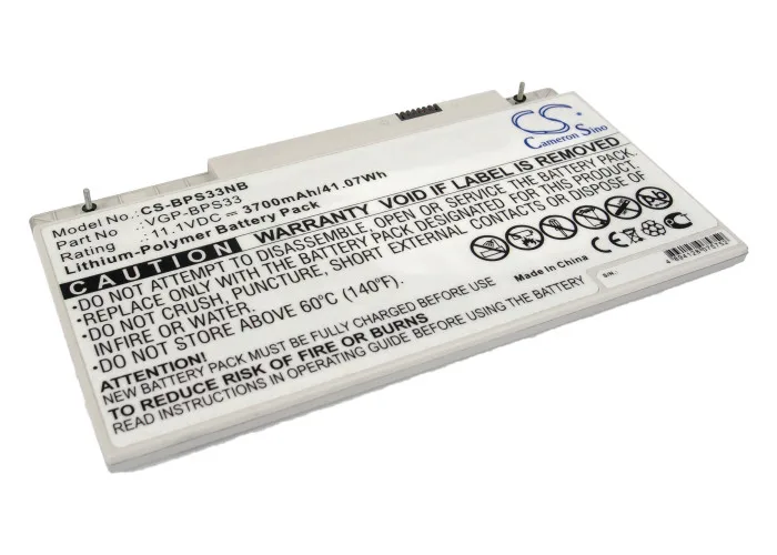 CS 3700mAh/41.07Wh battery for Sony SVT-14,SVT-15 Touchscreen Ultrabooks, SVT-1511M1E VGP-BPS33