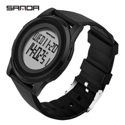 Fashion 9mm Super Slim Sanda Sport Watch Men Brand Luxury Electronic Led Digital Wrist Watches For Male Clock Relogio Masculino