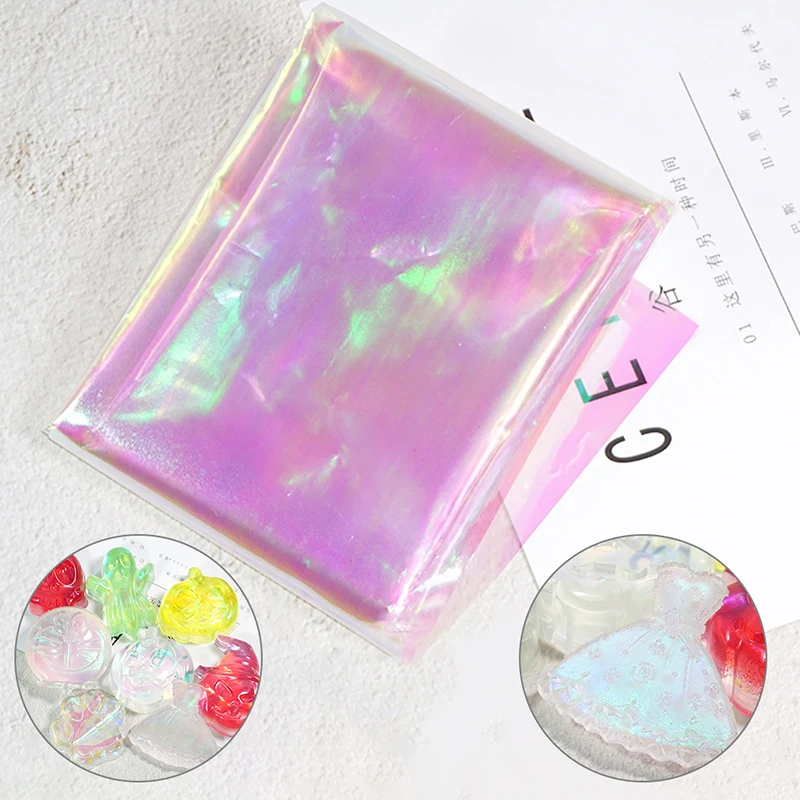 Laser Iridescent Clear Film AB Effect Paper DIY Epoxy Resin Jewelry Fillings