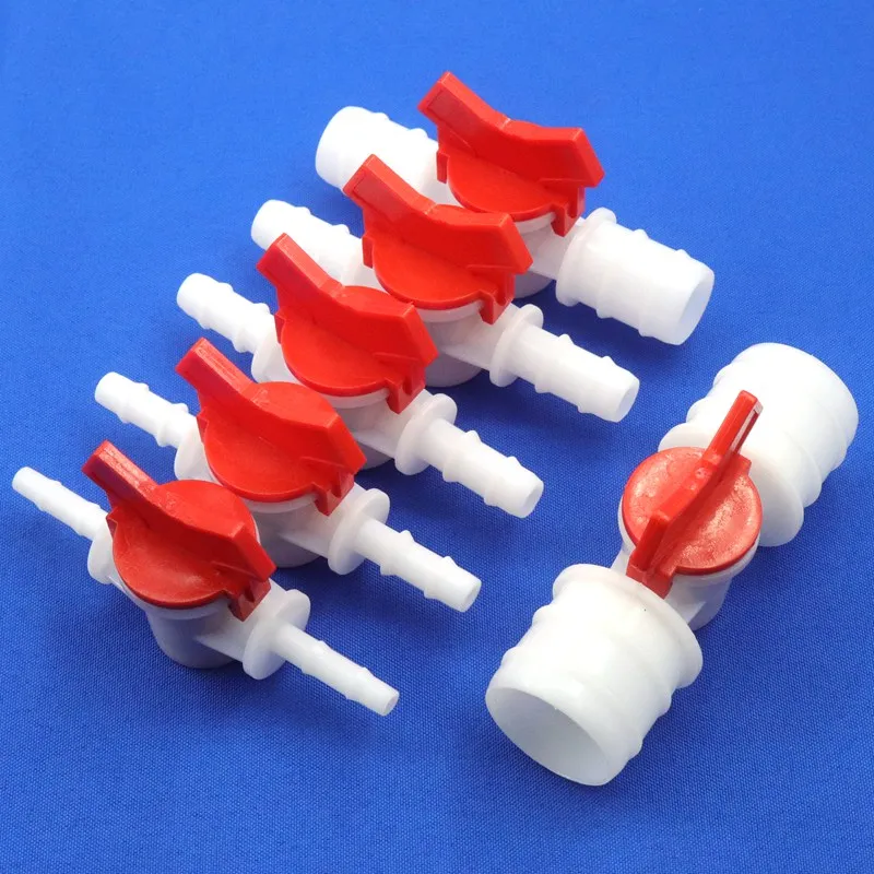 1 ~ 2 pz 4 ~ 32mm Uguale Dia Valvola a sfera in plastica Interruttore del tubo di irrigazione a goccia Acquario Pompa di aria Connettore del tubo POM Valvola del tubo