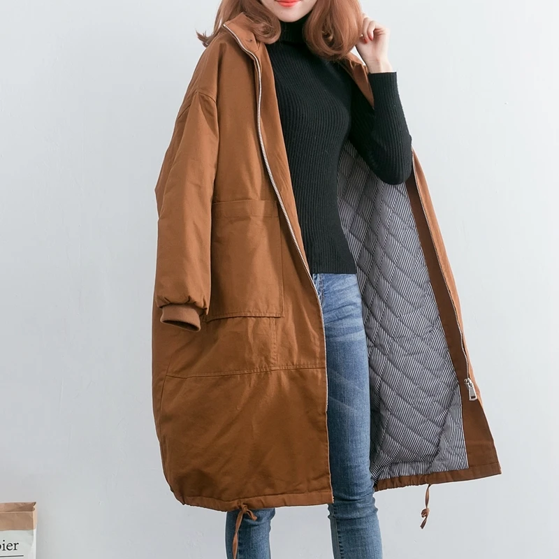 Autumn Winter Jacket Women Oversized Vintage Jacket Women Korean Long Parkas Mujer 2020 Casaco Feminino 1749 YY1524