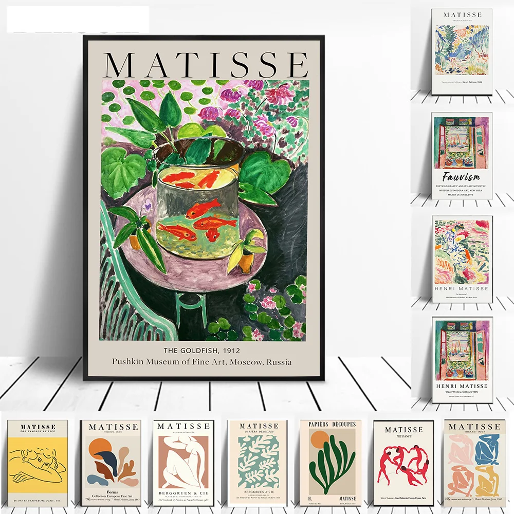 Henry Matisse Retro Posters and Prints Abstract Landscape Portrait Wall Art Canvas for Modern Living Room Home Decor Frameless