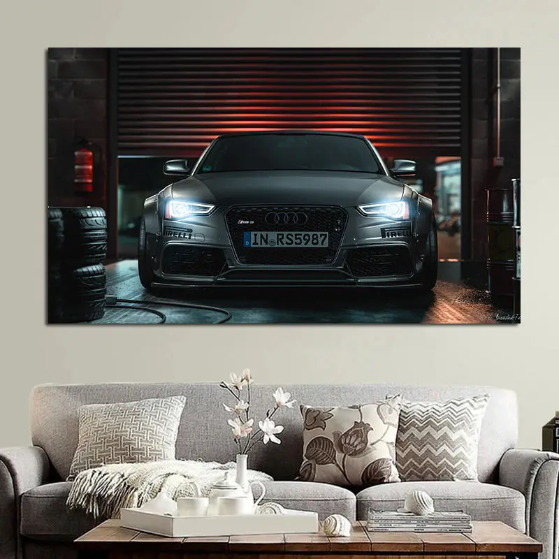 

Car Canvas Painting for Home Decoration Vehicle Modified Car Wide Body Sportscar Pictures Poster Living Room Prints Mural