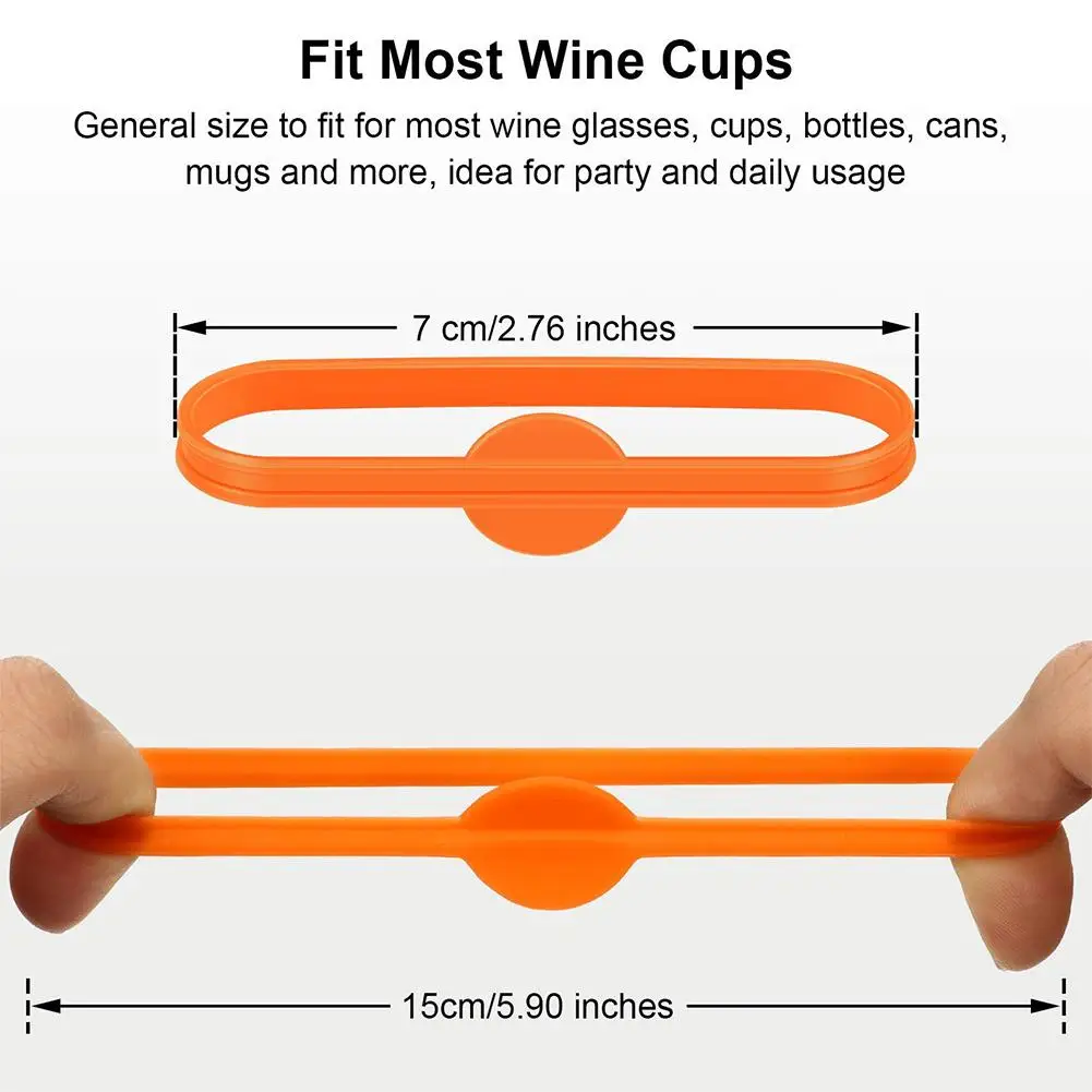 Wine Labels Glasses Drinking Tag Set Food Grade Silicone Mark Long Strips Goblet Tag Glass Markers For Bar Party