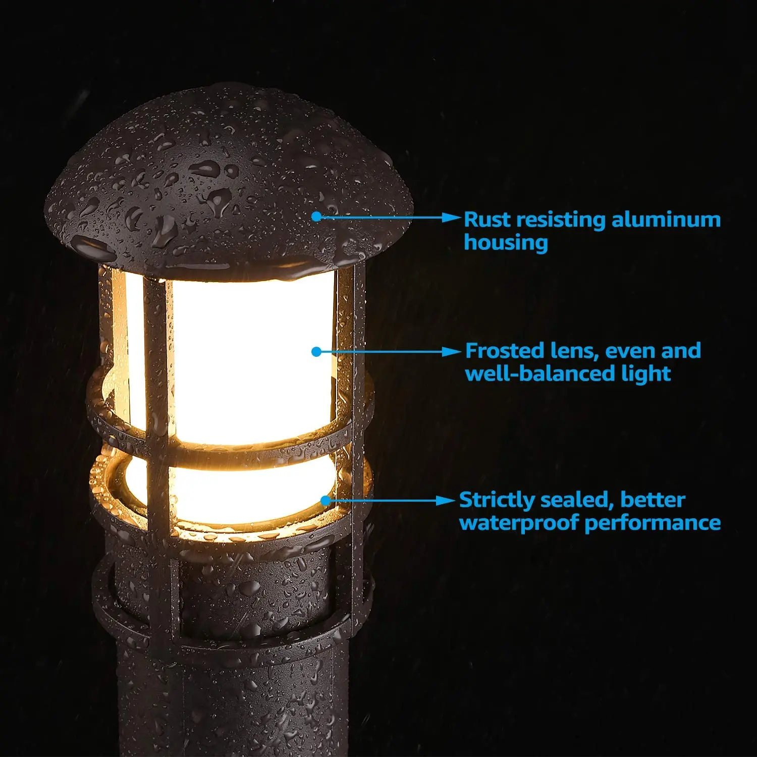 Luzes led para área externa, 8 peças, lâmpadas para jardim, quintal, paisagem, tipo cogumelo, com cabo de 2*1m, ip65, 12v, fácil instalação