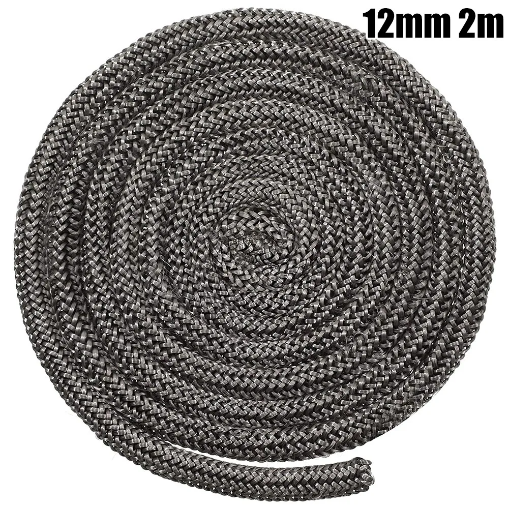 

10/12mm Fiberglass Rope Seal Black Stove/Fire Rope 2m Length Wood Burning Stove Log Burner Door Seal For Fireplaces Boiler