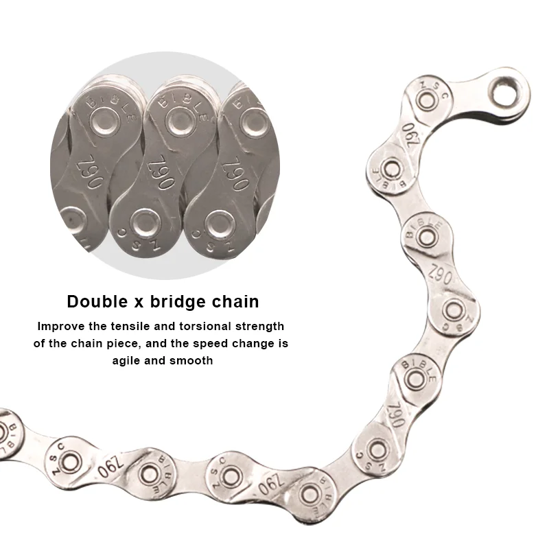 Bicycle Chain Ultralight 116L 8 9 10 11 12 Speed Silver Bike Chain Mountain Road For MTB 24/27/30 Variable Speed Cycling Chain