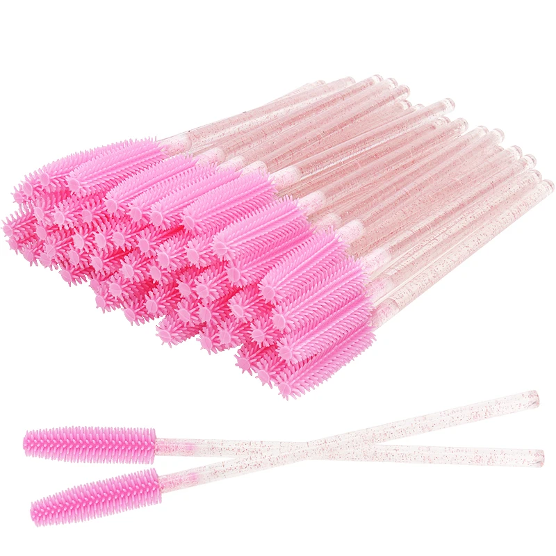 50 Stück Silikon Kristall Mascara Wands Applikator Einweg Diamant Wimpern Pinsel Kamm für Frauen Schönheit Make-up Pinsel Werkzeuge