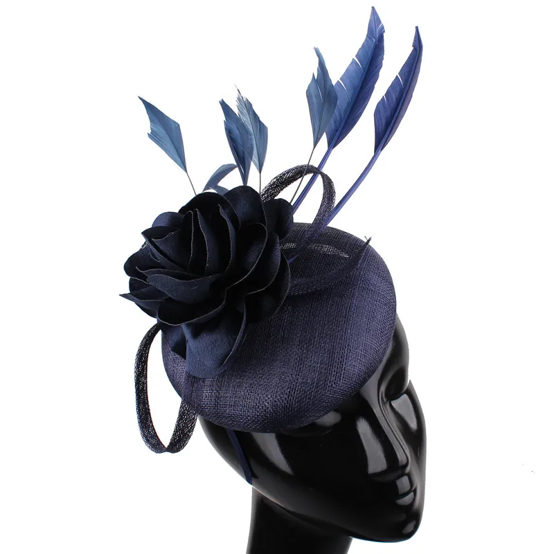 

4-Layer Nice Sinamay Flower Hair Fascinator Hats Headband Women Elegant Fashion Headwear Party Tea High Quality Millinery Clips