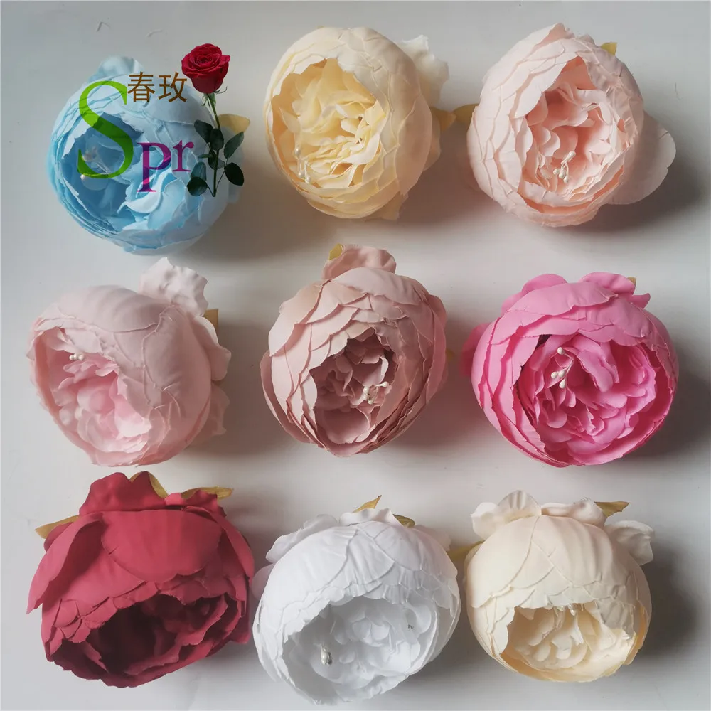 

SPR DIY artificial rose flower heads silk decorative flower hotel background wall decor Road led wedding flower Bouquet