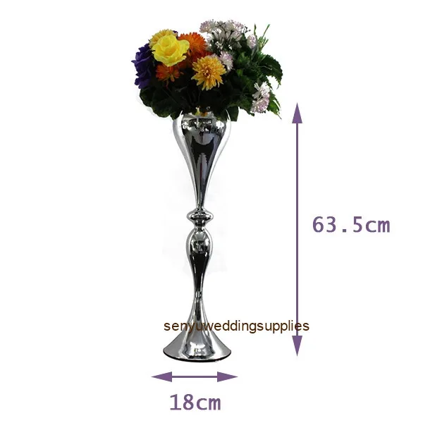 12pcs H90cm Wedding Flower Stand Column Stainless Steel Decorative Flower Stand for Wedding Center Hotel Table Wedding Road 1330