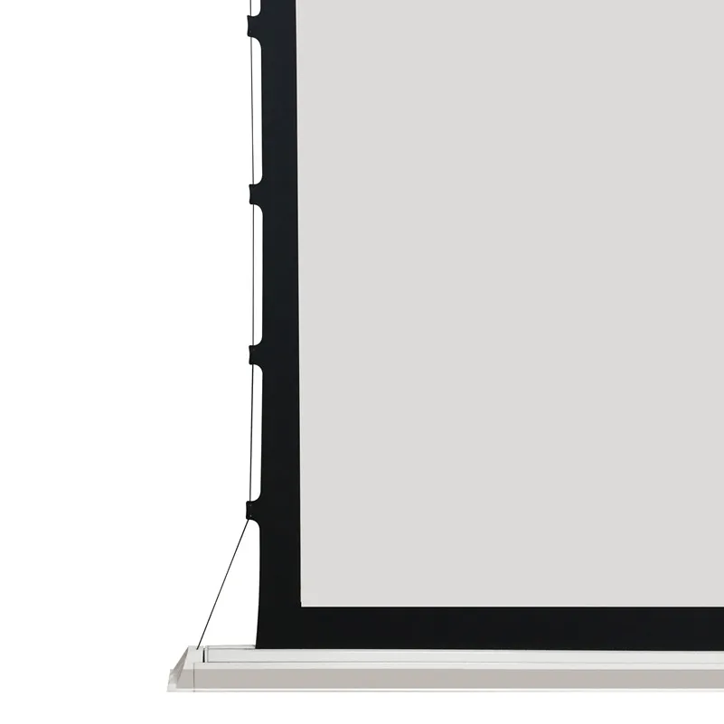 Electric Ceiling Recessed Tab-Tensioned Projector Screen With 8K 4K Cinema White 1.3Gain Wide Viewing Angle