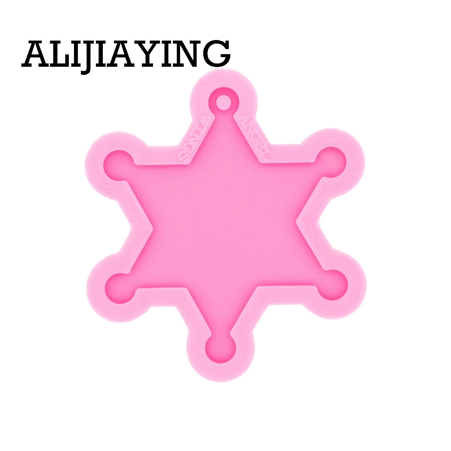 DY0476 Glossy Police Badge Keychain Mould Silicone Resin Pendant Mold for Epoxy Jewelry Making DIY Crafts Necklace