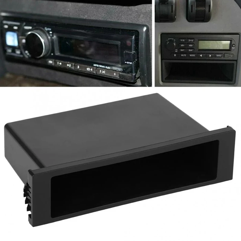 Universal Car Double 1 Din Dash Cup Holder Storage Box Plastic for Stereo Radio