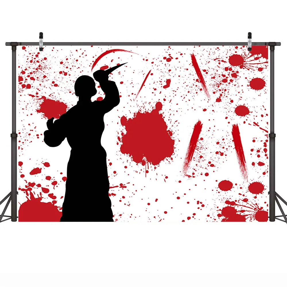 Bloody Halloween Backdrop Horror Scary Hallowmas Help Me with Bloody Hands Photography Background Trick or Treat Party Decor