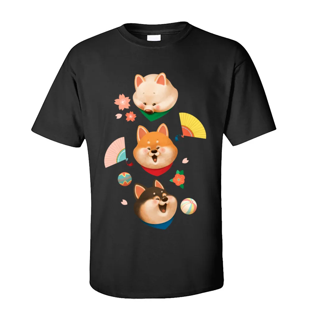 Shiba Inu 100% Cotton Short Sleeve Men T Shirt Summer VALENTINE DAY TShirt Japan Style Graphic T-Shirt Newest O Neck Top Quality