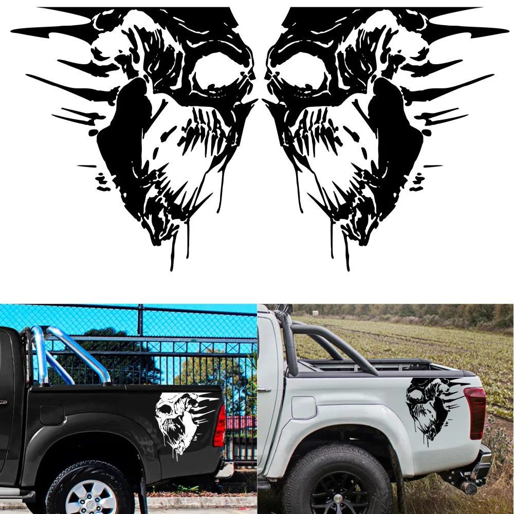 For Dodge ram Chevrolet ford raptor Toyota hilux car vinyl stickers terrorist skull tailgate truck bed decals car accessories