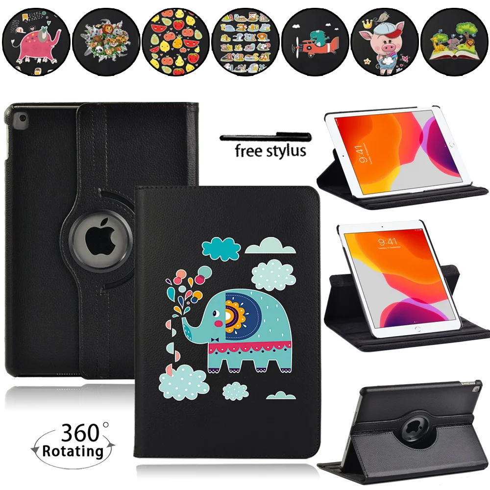 Case for Apple IPad 7th A2197/A2198/A2200/8th A2270/A2428/A2429/A2430 360 Tablet Rotating Automatic Sleep and Wake Up Cover+pen