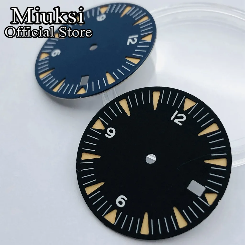 Miuksi 31mm black blue sterile dial luminous fit NH36 NH36 ETA2824 2836 Miyota8205 8215 821A Mingzhu DG2813 3804 PT5000 movement