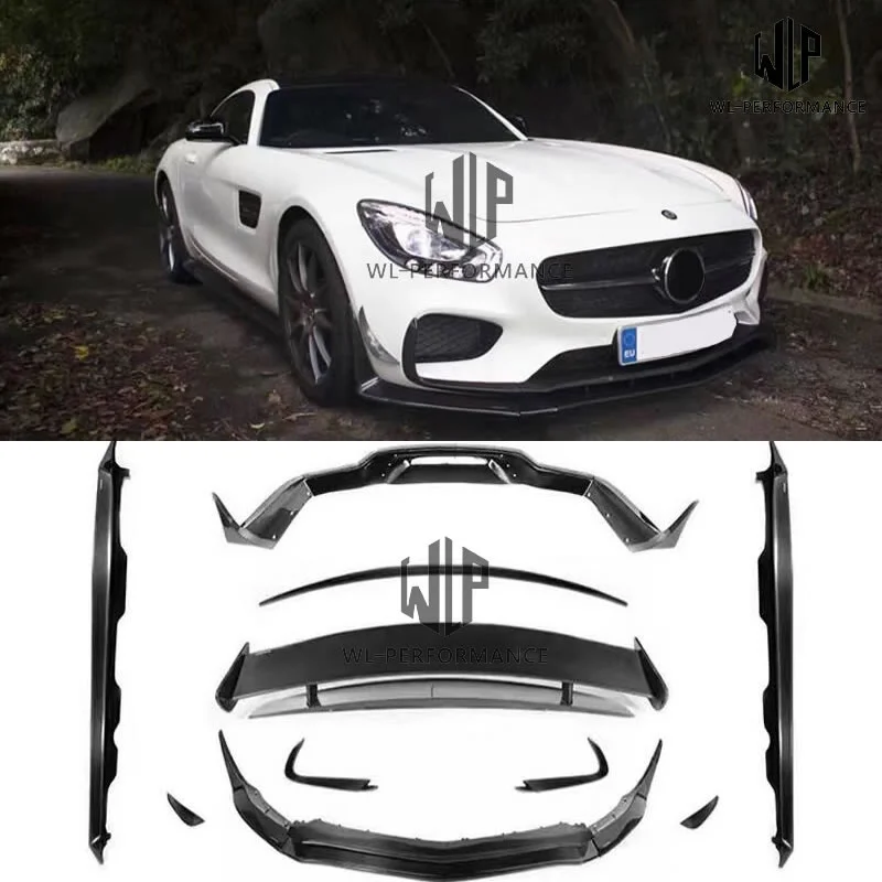 Amg Gt Gts Car Styling Carbon Fiber Front Bumper Lip Rear Diffuser Side Skirts Rear Spoiler for Mercedes-benz Amg Gt Gts 15-16