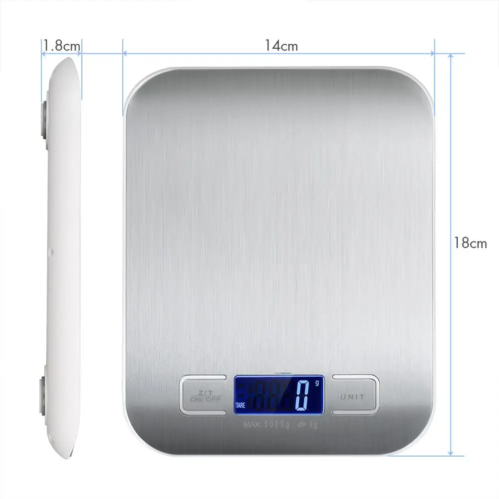 5kg 10kg Household Kitchen Scale Scale Diet Stainless steel Weighing Scale LCD Display