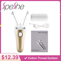 SPESHE Electric Cotton Thread Face Epilator Threading Facial Hair Removal Body Face Fine Hair Remover Women Beauty Device