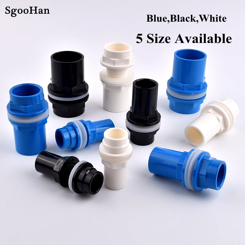 20/25/32/40/50mm PVC Pipe Aquarium Inlet Outlet Drainage Connector Home Garden DIY Shrimp Nano Water Supply Butt Fish Tank Joint