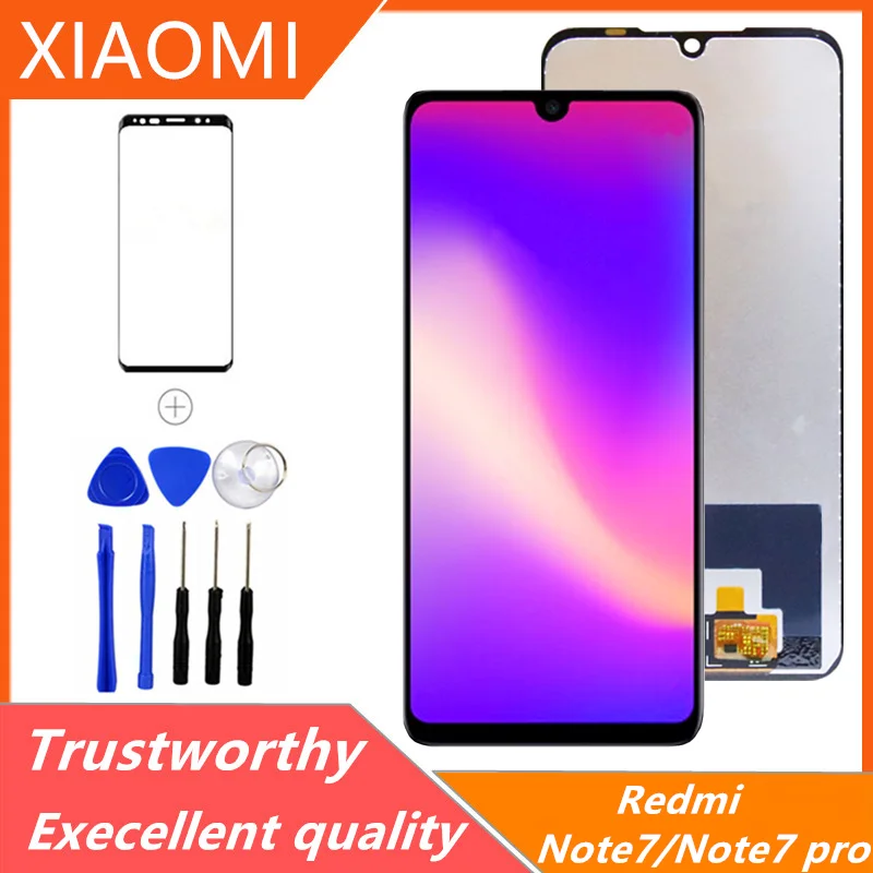 Tested 6.3\'\' LCD For Xiaomi Redmi Note 7 LCD Display Touch Screen Digitizer Assembly With Frame For Xiaomi Redmi Note 7 Pro