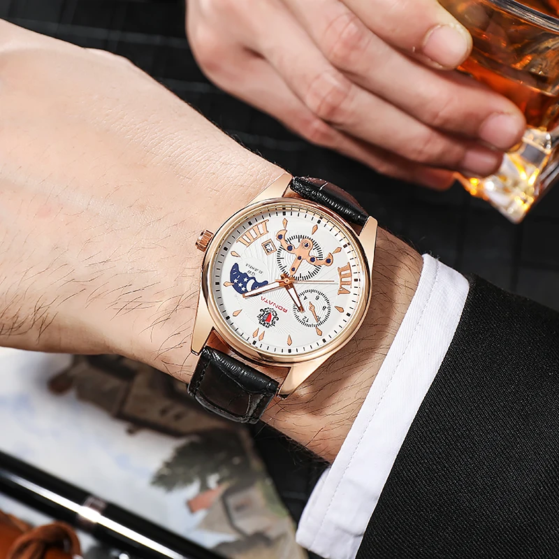 Top Brand Luxury Men Quartz Watches Casual Leathe Strap Business Style Wristwatch Reloj de hombre Montre homme saat Zegar