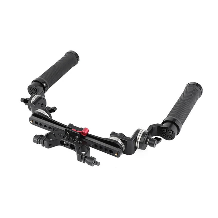 Impugnatura in gomma CAMVATE con attacco per montaggio a rosetta 0a e morsetto per asta da 15mm per sistema di supporto per impianto di montaggio a spalla per fotocamera DSLR