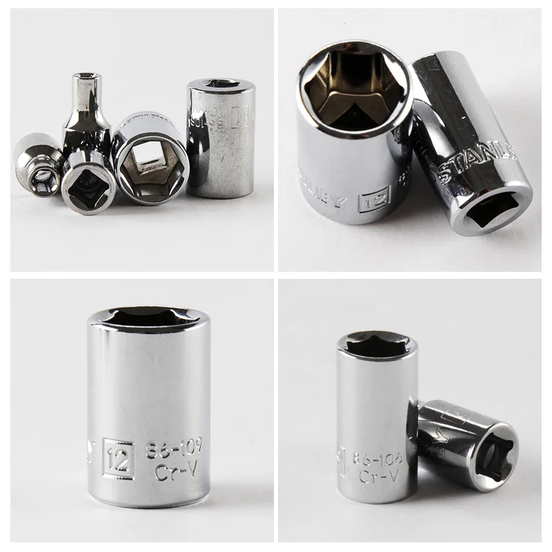 Escakley-ハンドツールブランド,1ピース,6pt 1/4ドライブメトリックソケット,3.5mm,4mm,4.5mm,5mm,5.5mm,6mm,7mm,8mm,9mm,10mm,11mm,14mm