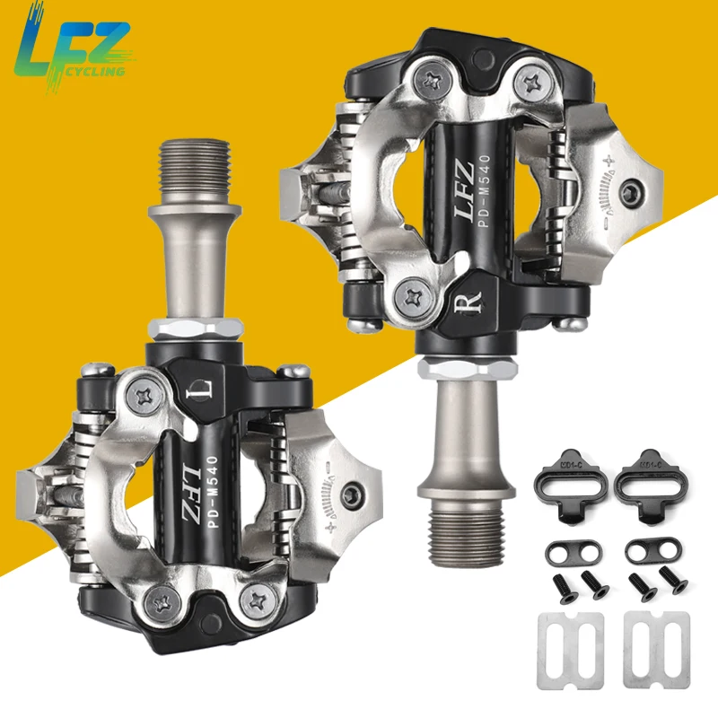 LFZ PD-M540 Mtb Pedal 2 Bearings Self-lock Cycling Pedal Compatible with SPD-SL Include Cleats