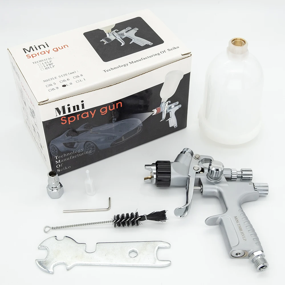 Imagem -05 - Mini Pistola de Pintura para Aerógrafo de Carro 1.0 mm Bocal Hvlp Profissional 250ml Copo Aerógrafo para Pintura Pneumático