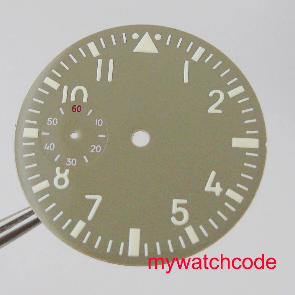 

38.9mm gray sterile watch dial watch hands/needles fit 6497 6498 hand winding movement