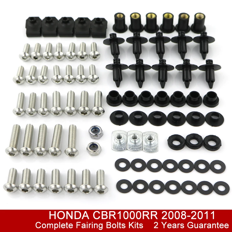 Fit For Honda CBR1000RR 2008 2009 2010 2011 Stainless Steel Full Sets Fairing Bolts Kits Bodywork Screws Clips Grommets