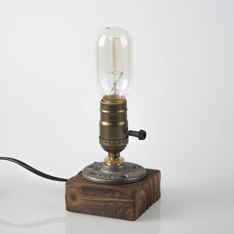 Ouxcriptions-Lampe de table vintage E26 industrielle, veilleuse à intensité variable pour chambres à coucher, salon, affichage d'art à la maison, 73 studio, sans ampoule