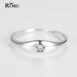 New 925 Sterling Silver Simple Luck Star Rings Retro Style for Female Women Men Couple Jewelry Cute Birthday Party Wedding Gift