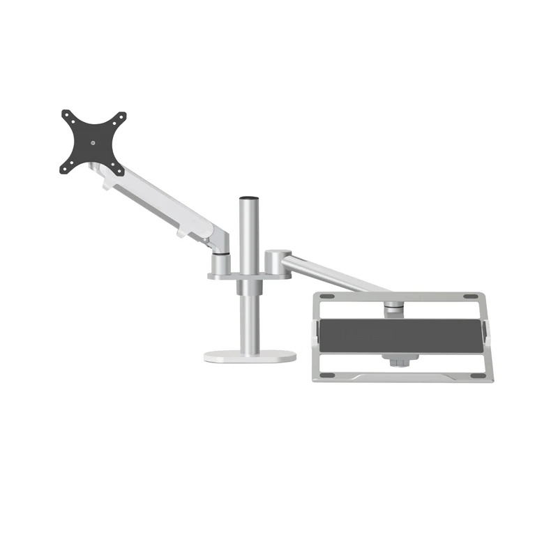 Soporte de aluminio de altura ajustable para ordenador de escritorio, brazo de montaje de movimiento completo de doble brazo para Monitor de 17-32 pulgadas y 12-17 pulgadas, OL-3S